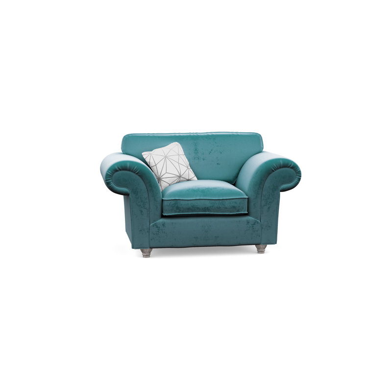 Windsor Velvet Club Chair, Teal, Silver