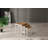 PERA Nesting Table Set of 3 Sturdy Side Tables, Modern Stacking Coffee End Table for Living Room, Bedroom, Office, Steel Frame, Rustic Brown and Off White