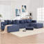 Boneless 146" U Shaped Sectional Sofa, 5 Seats Convertible Sleeper Couch& L-Shaped ,8 Pillows, Free Combination,No Assembly, Oversized DIY Sofa,Magazine Bag,Corduroy,BLACK-1806437593