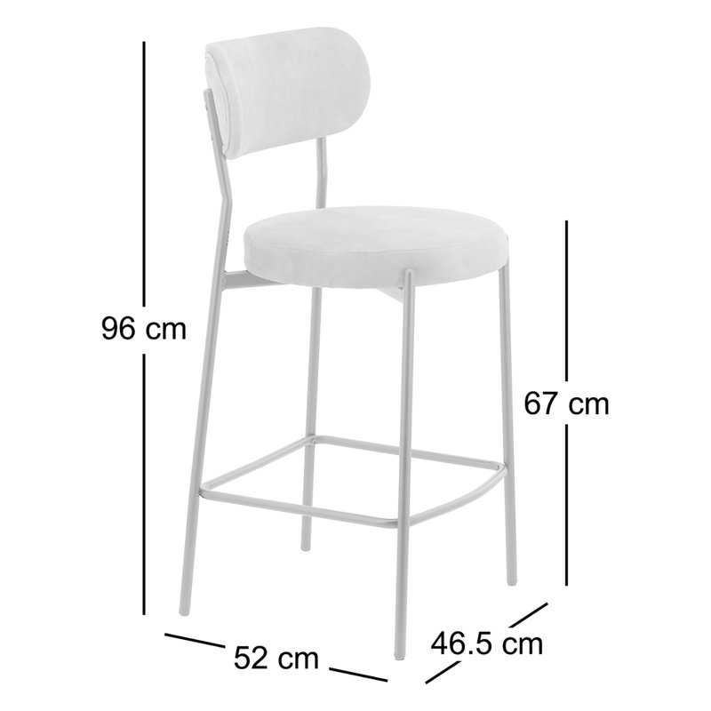 2x Mateiu 67 Velvet Upholstered Bar Stool, Mustard