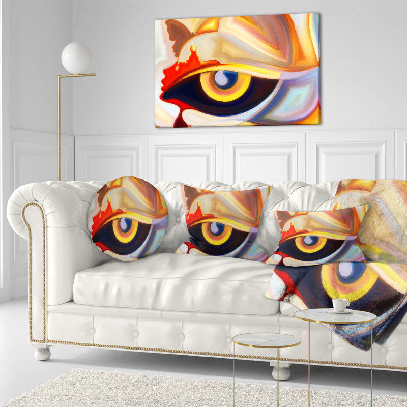 Eye s Intuition - Coussin imprimé abstrait, Rectangulaire, 12 po x 20 po