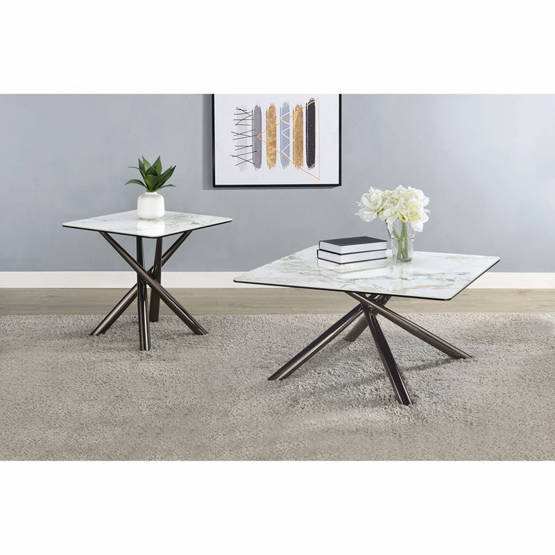 White 2-piece Coffee Table Set
