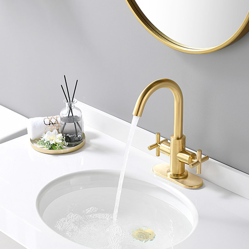 Centerset 2-handle Bathroom Faucet with Drain Assembly