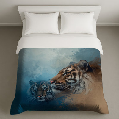 Tigers In Abstract Art Duvet Covers