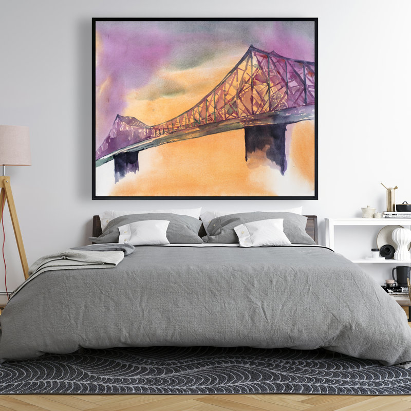 Montreal Jacques-Cartier Bridge Framed Canvas | Home Decor