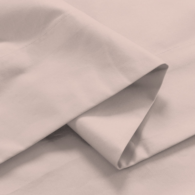 Light Pink Organic Cotton Percale Full Sheet Set