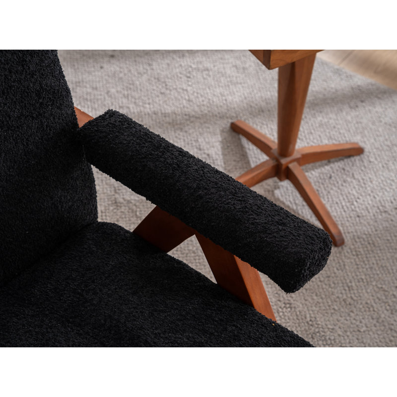 Chaise d'appoint rembourrée (ensemble de 2), Noir, 2