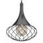 Mini-luminaire suspendu intérieur noir 1 lumière avec sphère ovale en fil métallique