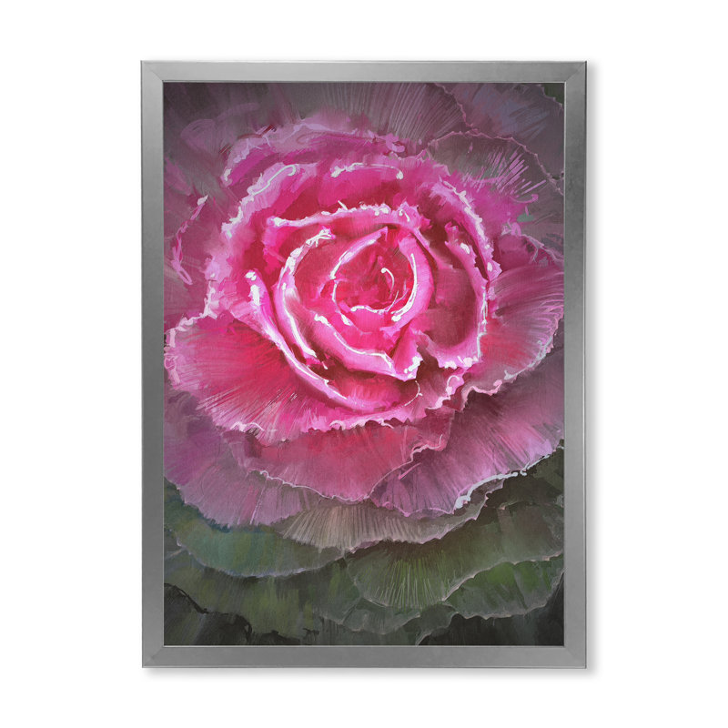 Floraison de choux - Reproduction de photo sur toile, Cadre photo argenté, H 12 po x l 8 po x P 1 po