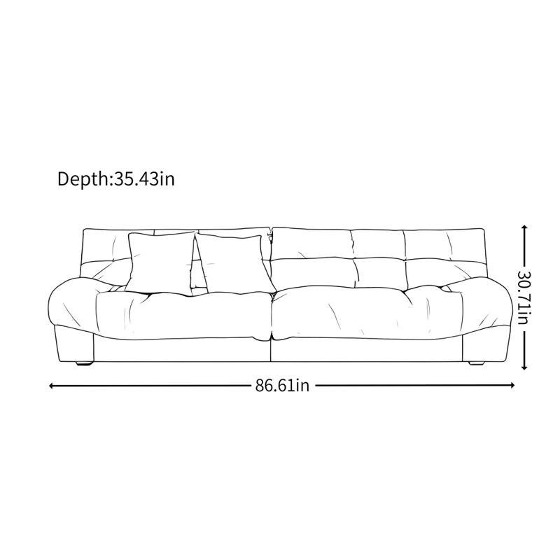 Modern Simple Pink Three-person Sofa