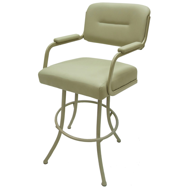 Hildebran Swivel Stool, Beige, Vinyl, Extra Tall (34” Seat Height)