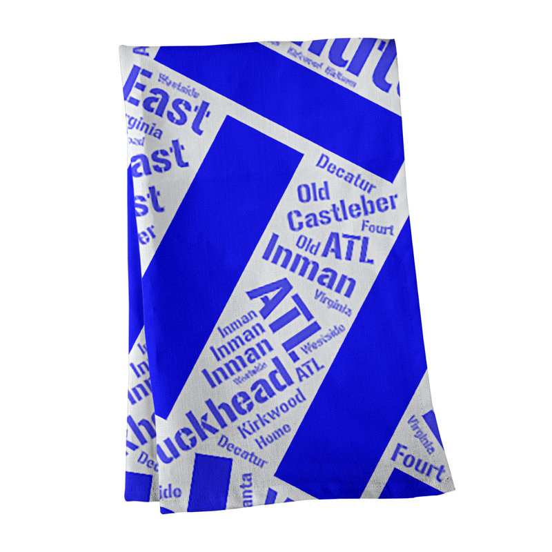 Cotton Tea Towel Kitchen Towel, Blue, Atlanta