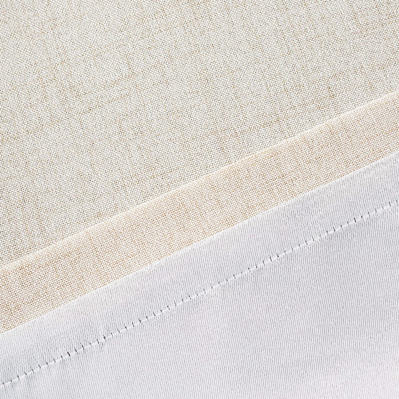 Antonino Linen Textured Blackout Tie Up Curtains Double Layer Thermal Insulated Lined Balloon Roman Shade, Beige