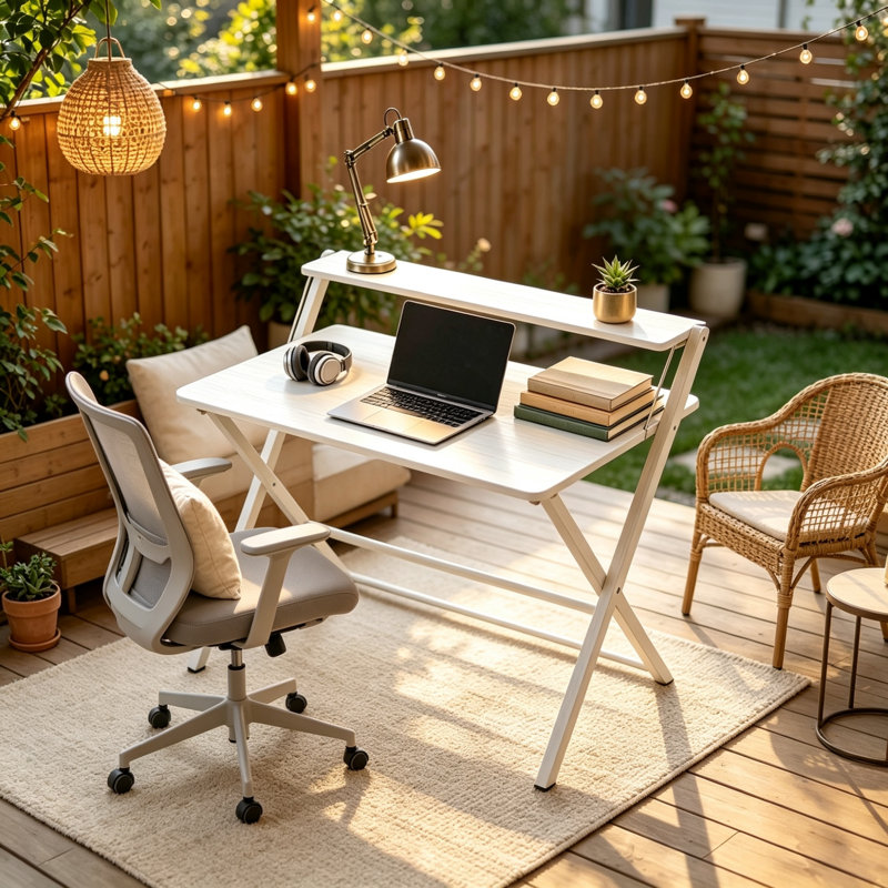 Steel Computer Desk, White