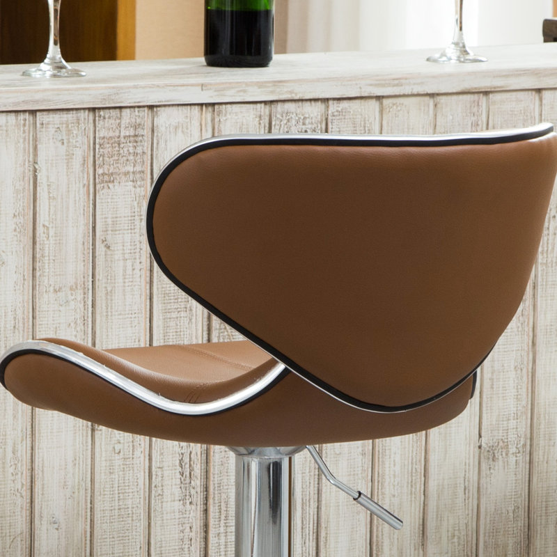 De 2, l'assise en similicuir chameau avec pivot à 360 degrés rehausse n'importe quel salon, salle à manger, bar, bureau, espace extérieur, 2 pièces, chameau. Spin. Coussin. Hauteur réglable. Pour divers espaces