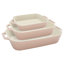 Staub Ceramic 3-Pc Rectangular Baking Dish Set - Macaron Pastel Blue