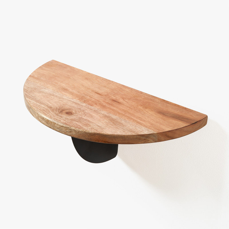 Kinnelon Half-circle Solid Wood Accent Shelf