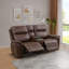 Causeuse inclinable 78 po en cuir avec console de rangement, USB et DEL