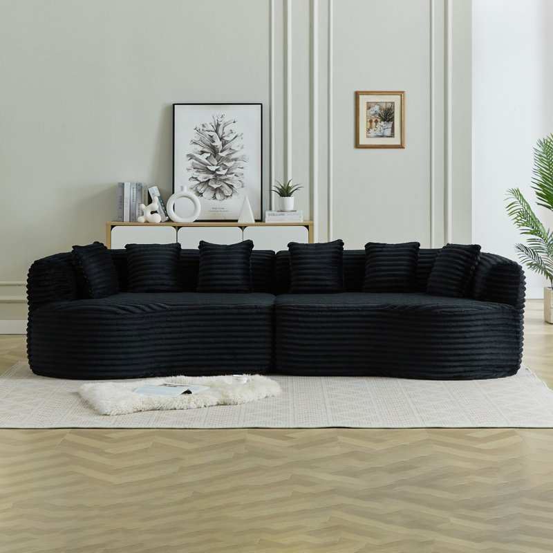 Canapé modulaire en velours côtelé 111,5 pouces Compression Cloud