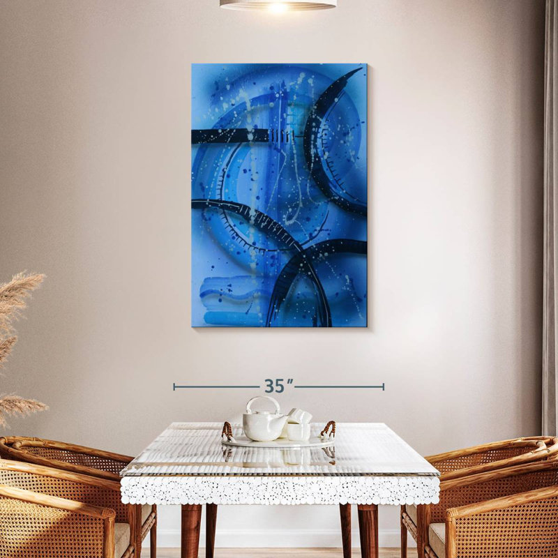 Avery Abstract Blue Tech, 45" H x 30" W