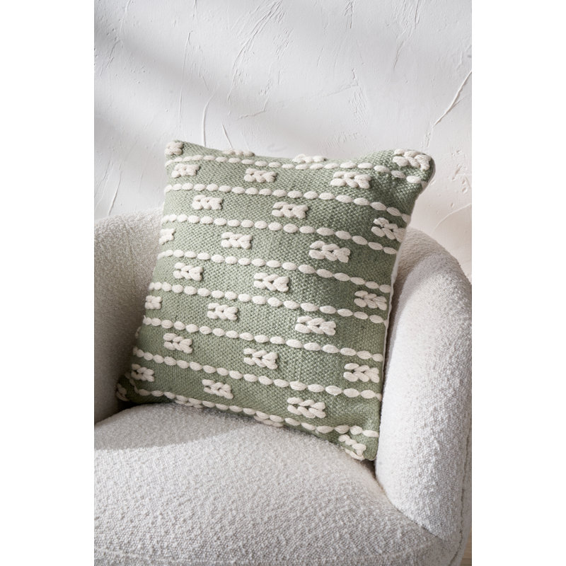 Indoor / Outdoor Striped Square Cushion, Green