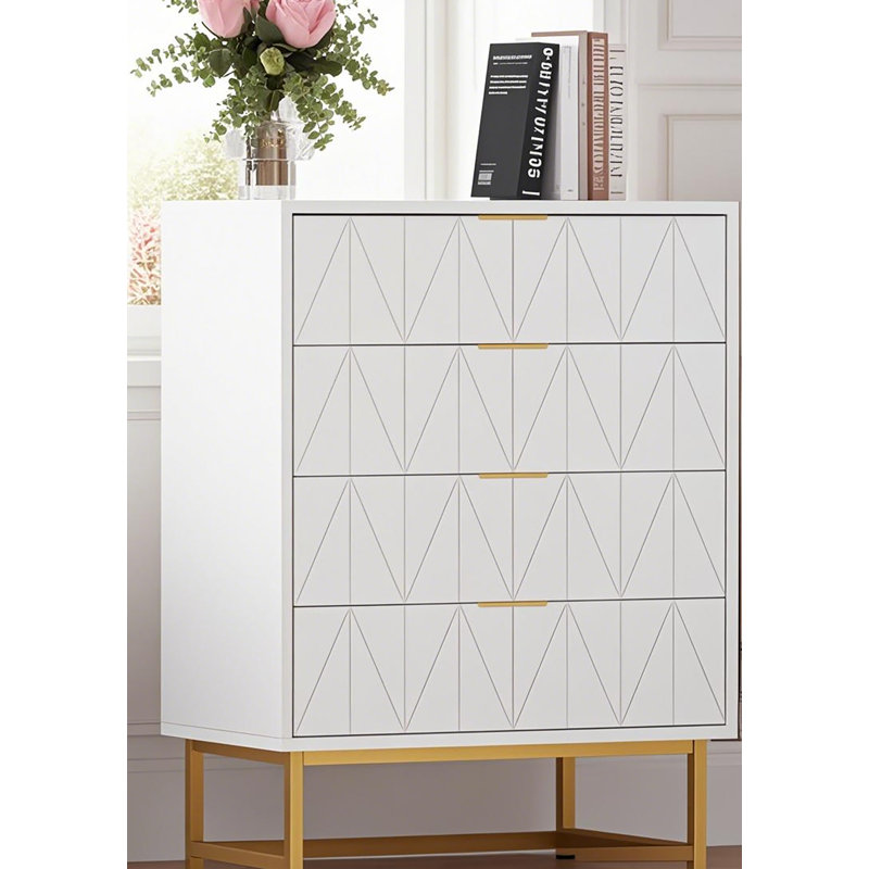 59.9 cm W Chest of 4 Drawers, White