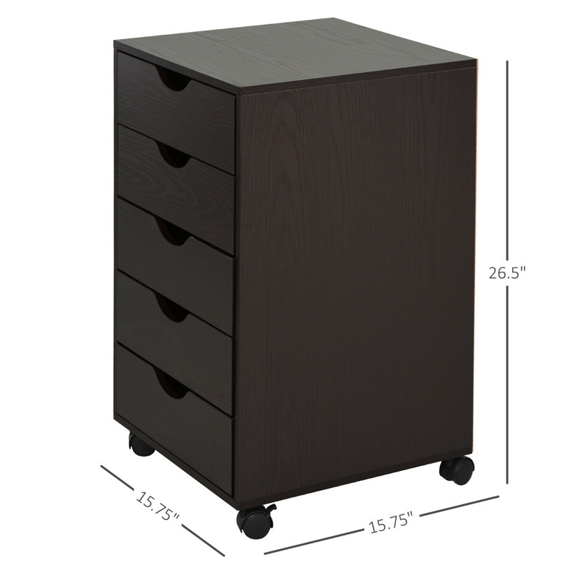 Nordic Minimalist 5-Drawer File Cabinet With Large Capacity And Mobility