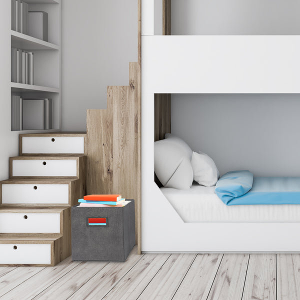 Boîte de rangement pliable en tissu, solution de rangement pliable et compacte, paquet de 1, par Superio, Gris