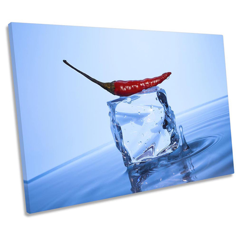 Red Chilli Ice Cube Kitchen - Wrapped Canvas Print, 61cm H x 91.4cm W