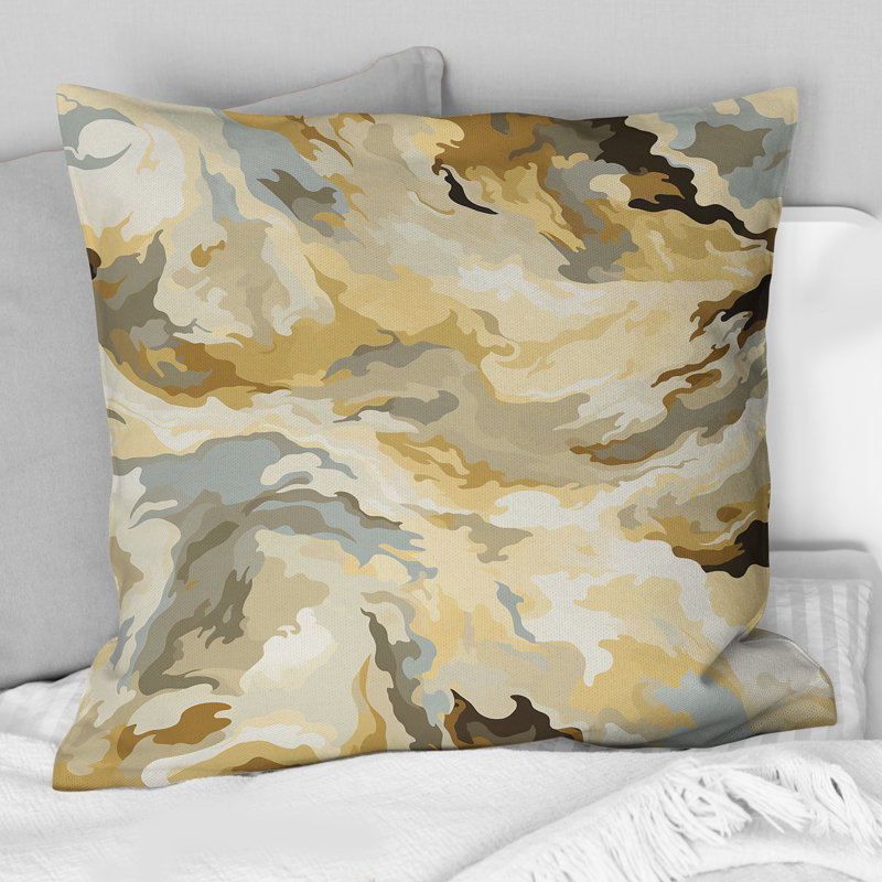 Coussin décoratif imprimé beige et brun Gealed Concealment, H 18 po x l 18 po