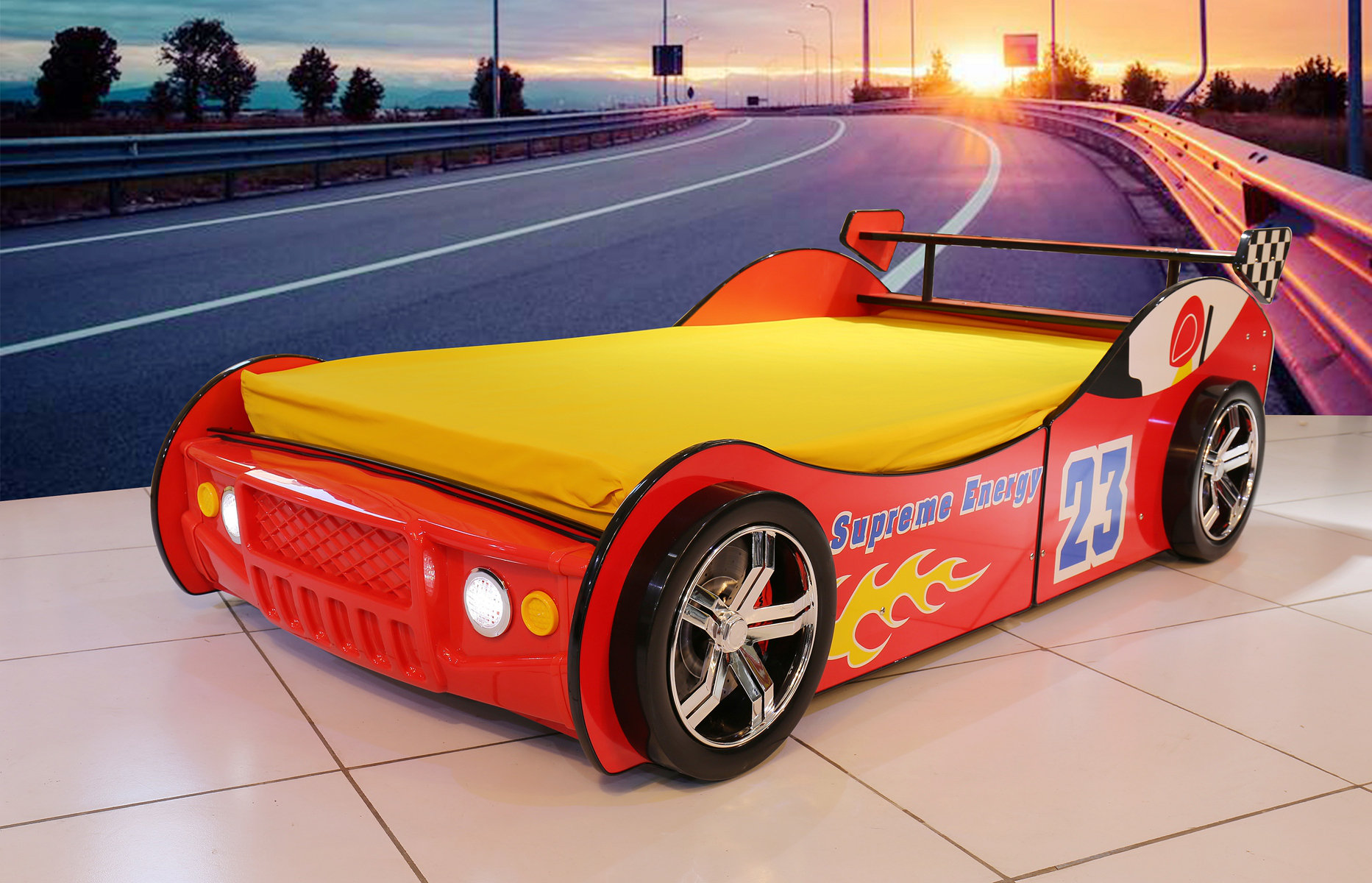 Ivy Bronx Supreme Energy Racing Car Bed | Wayfair