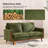 Modern Farmhouse Velvet Upholstery Loveseat With Frame Compact 2-Seater Couch For Small Space-1202126071