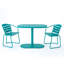 Bistro de jardin élégant - Fer, bleu sarcelle mat, 2 chaises et table ovale pour un confort optimal. Aspect de fer mat.