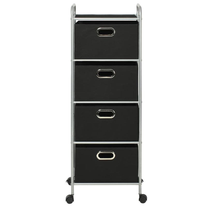 Rebrilliant Shelving Unit With 4 Storage Boxes Steel And Non-Woven Fabric
