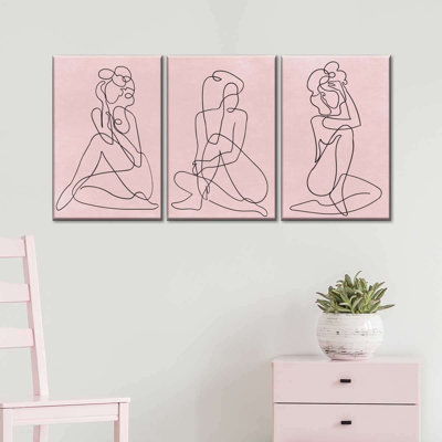 " One Line Curvy Female " 3 - Pieces