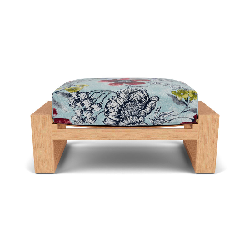 Pursuit Rectangle Outdoor Ottoman Patio Ottoman, Serena Floral Meadow