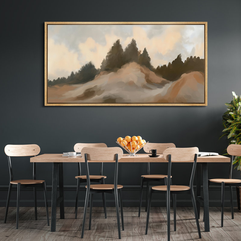 «Abstract Forest Mountain», impression sur toile encadrée surdimensionnée, H 30 po x l 60 po, Naturel