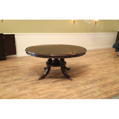Extendable Mahogany Round Solid Wood Dining Table