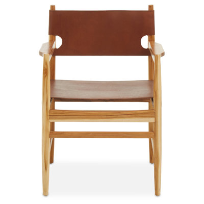 46 cm H Tufted Leather Side Chair