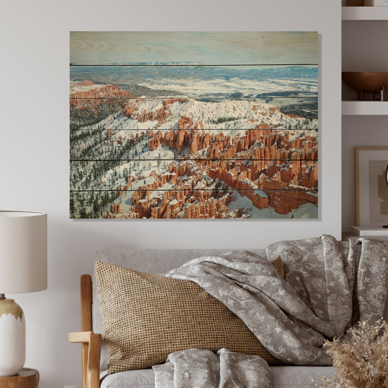 Bryce Canyon, Utah en hiver, sur bois, H 10 po x l 20 po x P 0,78 po