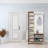 Hornbeam Legs Metal Handles Hall Tree With Mirror