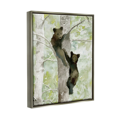 Bear Cubs Climbing Tree Nature - impression