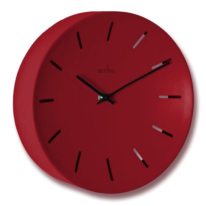 Acctim Majken 25cm Open Dial Baton Red Wall Clock