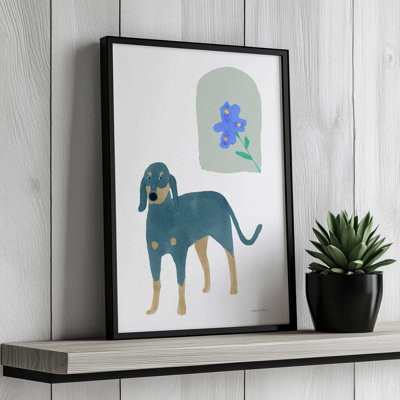Dog And A Mini Halfround Window By Norarikka Canvas Art Print