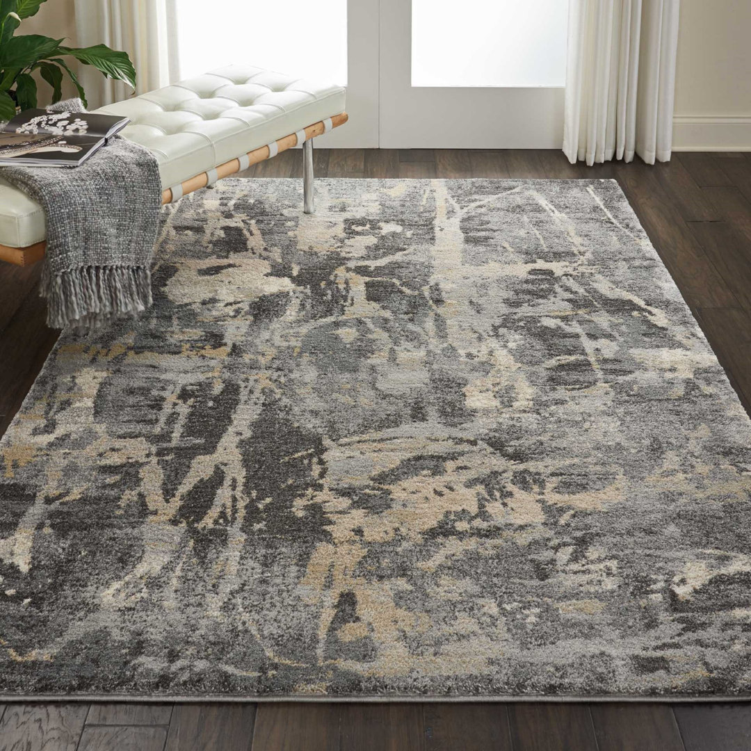 Favermann Abstract Gray/Beige Area Rug 17 Stories Rug 