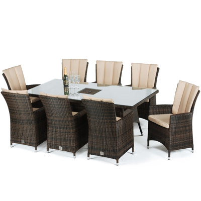 LA 8 Seater Dining Set with Cushions