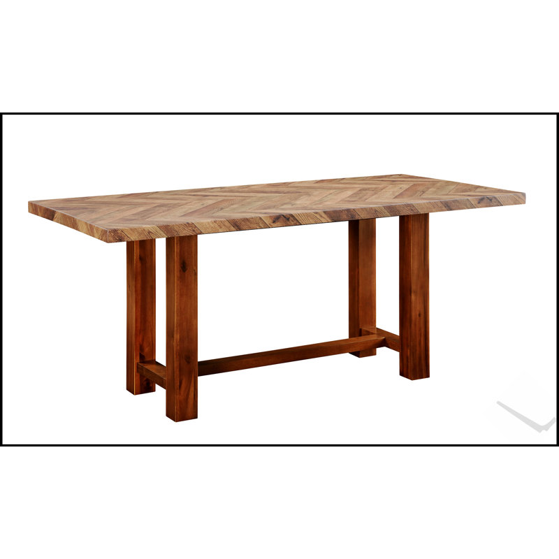 Table de salle à manger à finition brune avec plateau fixe et chaises rembourrées 2 tons Gilsea, parfaite pour les maisons modernes et traditionnelles