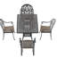 Mobilier de patio noir avec coussins - structure en aluminium, corrosion, conception ergonomique toutes saisons, sièges confortables résistants aux intempéries