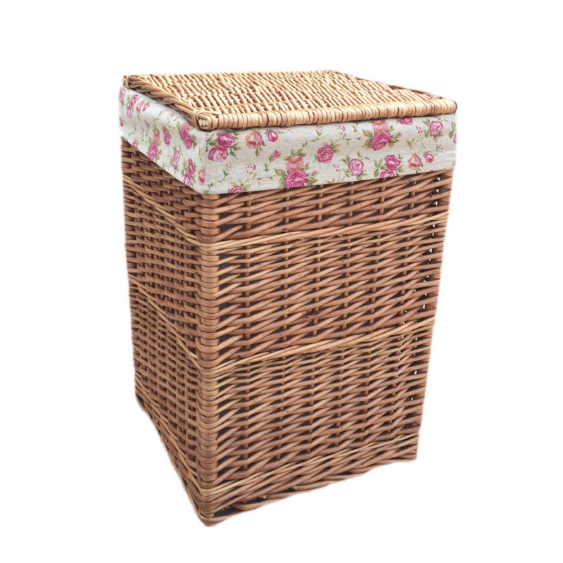 Hand Woven Wicker Laundry Hamper, Small (50 cm x 34 cm x 35 cm)