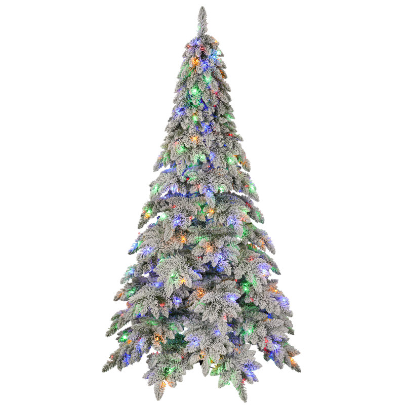 Arbre de Noël artificiel enneigé 6 pi avec 300 lumières DEL multicolores